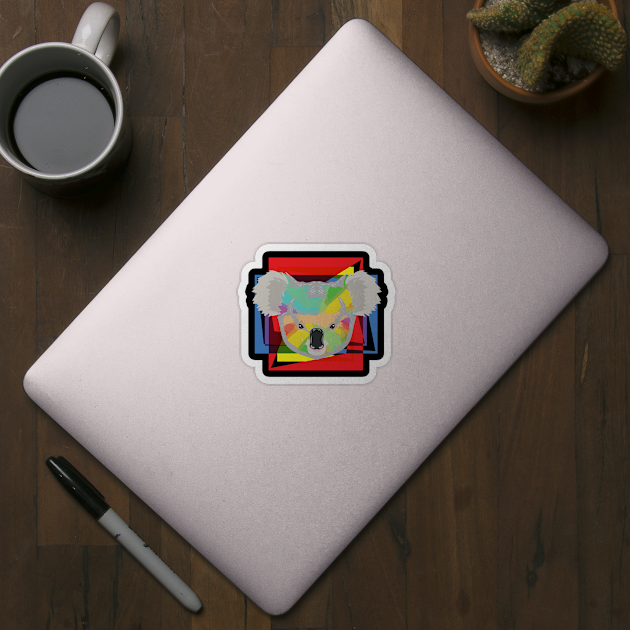 Retro Abstract Koala Colorful Rainbow Pixel Cute Koalas Gift by ScottsRed